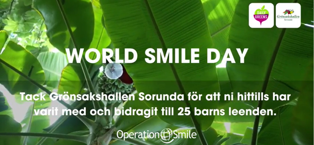 Grönsakshallen Sorunda är med och bidrar till Operation Smile