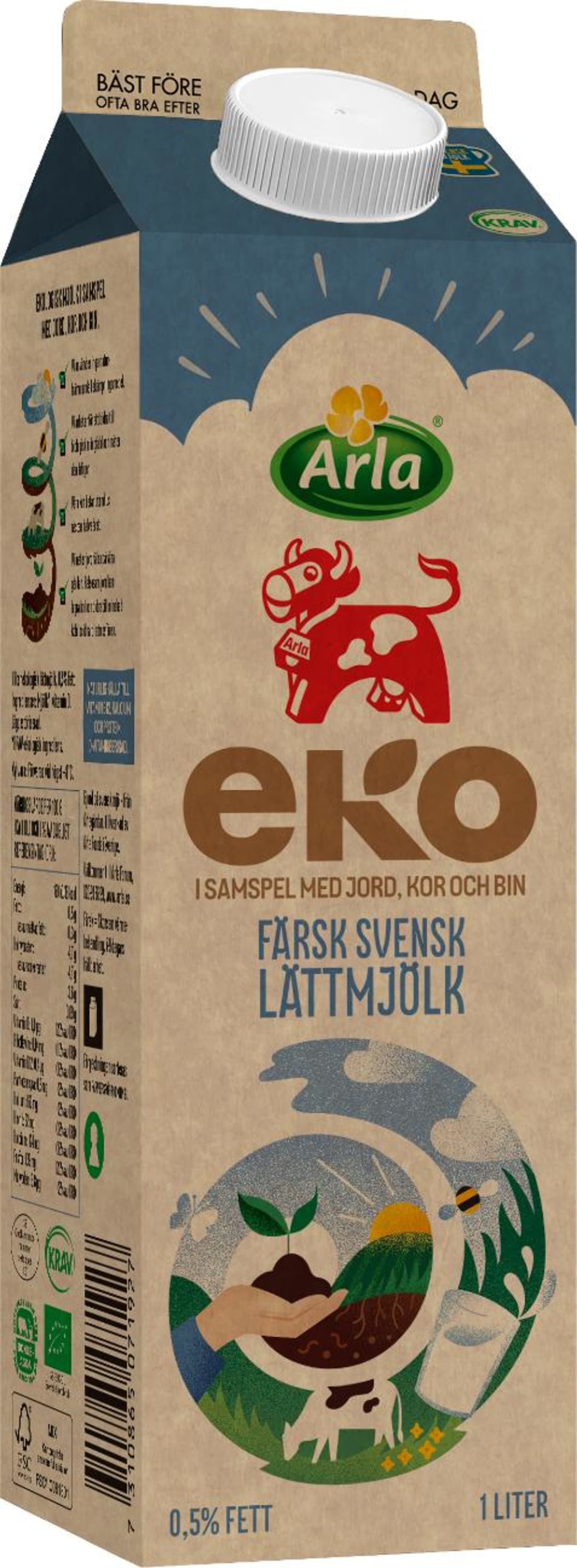 Lättmjölk 0,5% KRAV Arla 1L