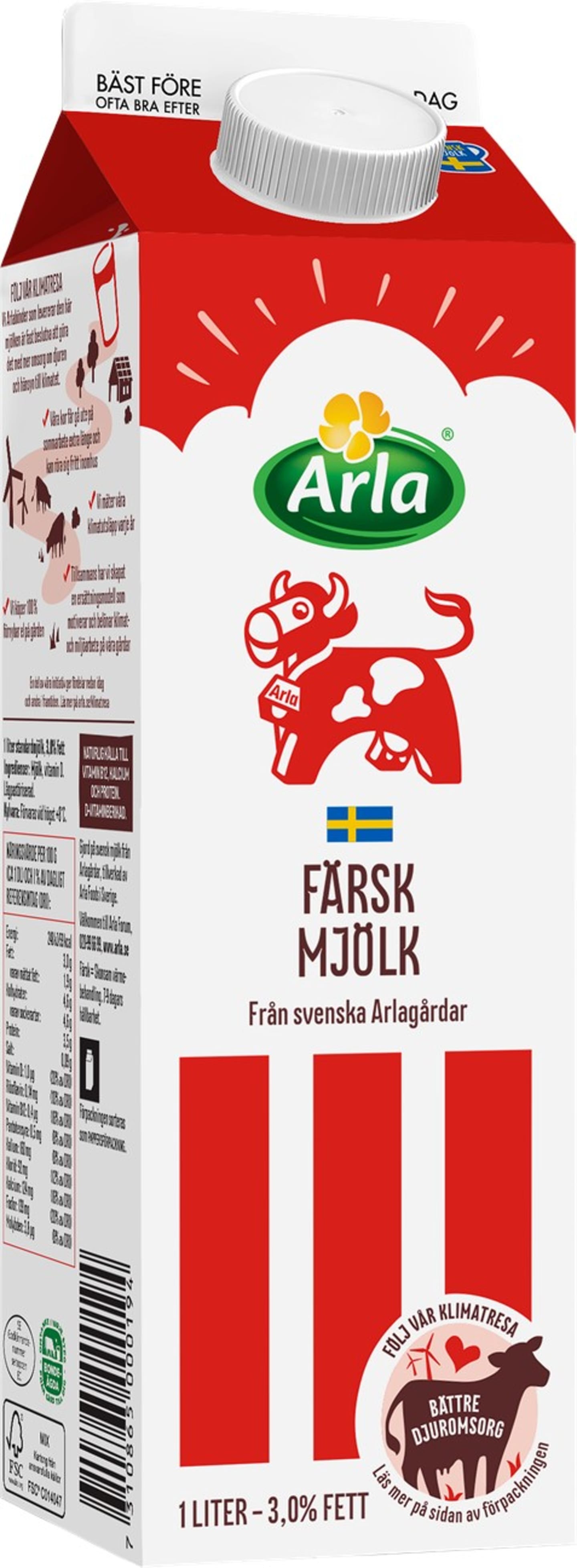 Standardmjölk 3% Arla 1L