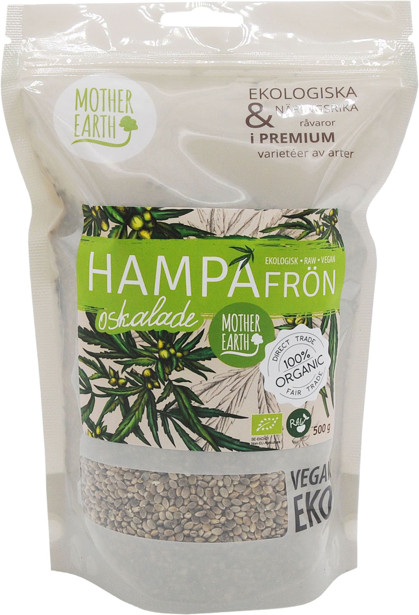 Hampafrön oskalade EKO 500g