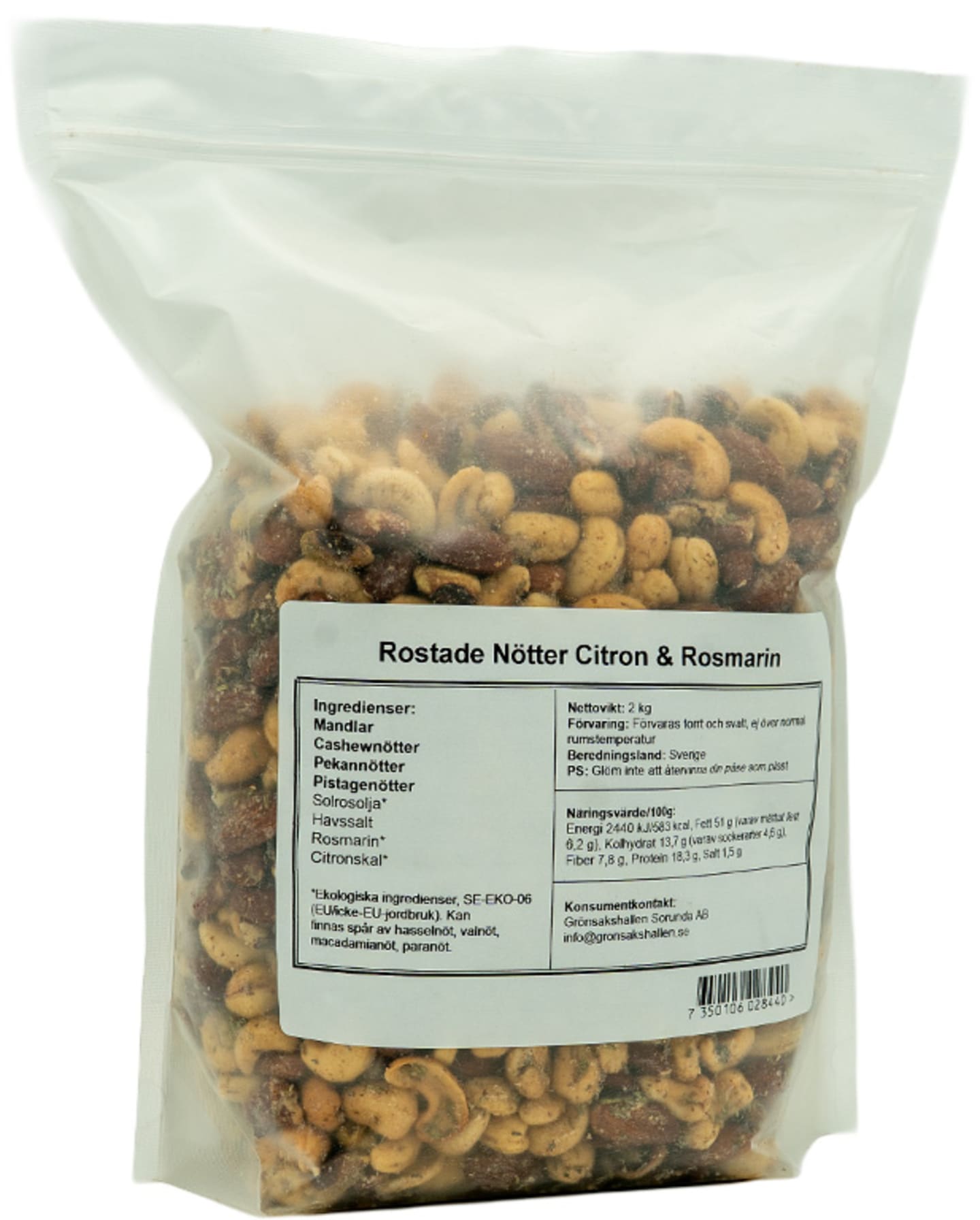 Nötmix citron och rosmarin 2kg