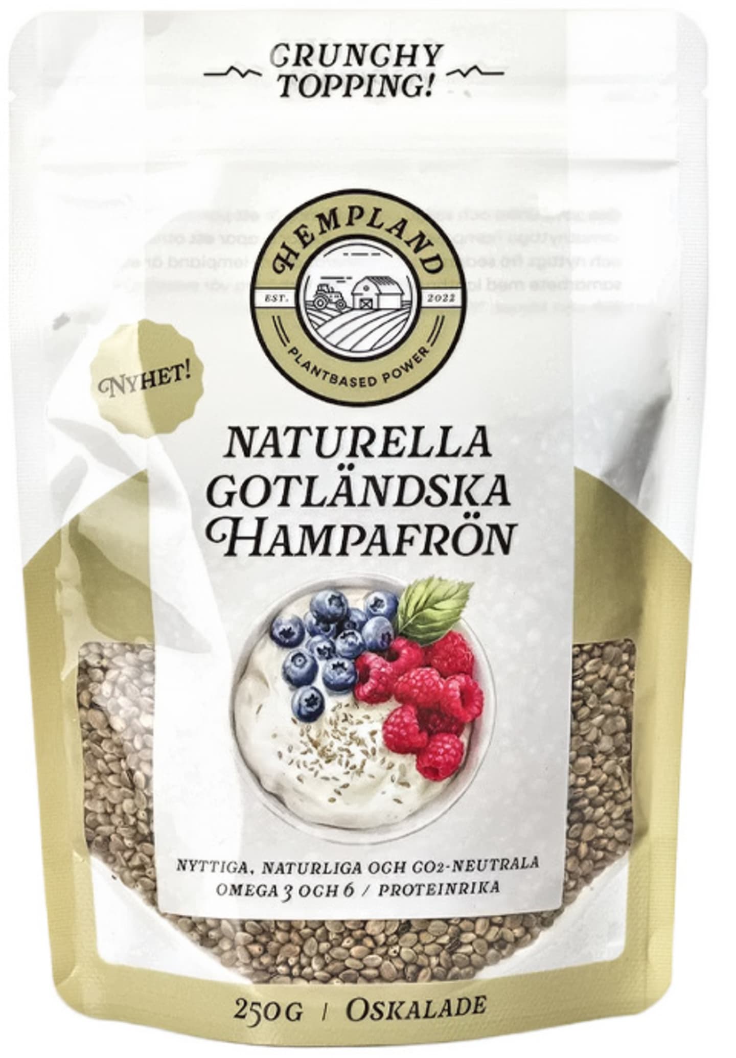 Hampafrön oskalade naturella 250g