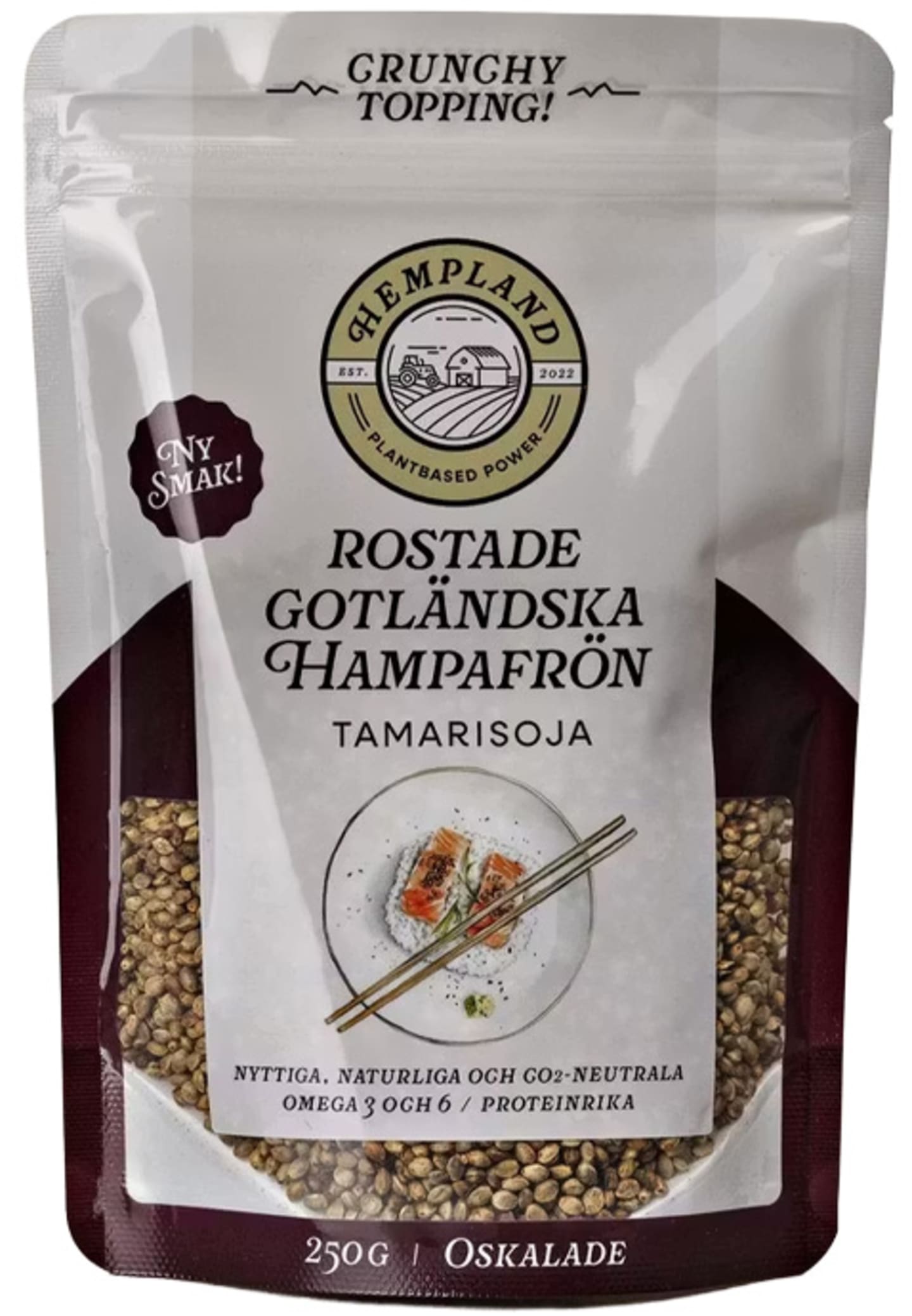 Hampafrön rostade tamarisoja 250g