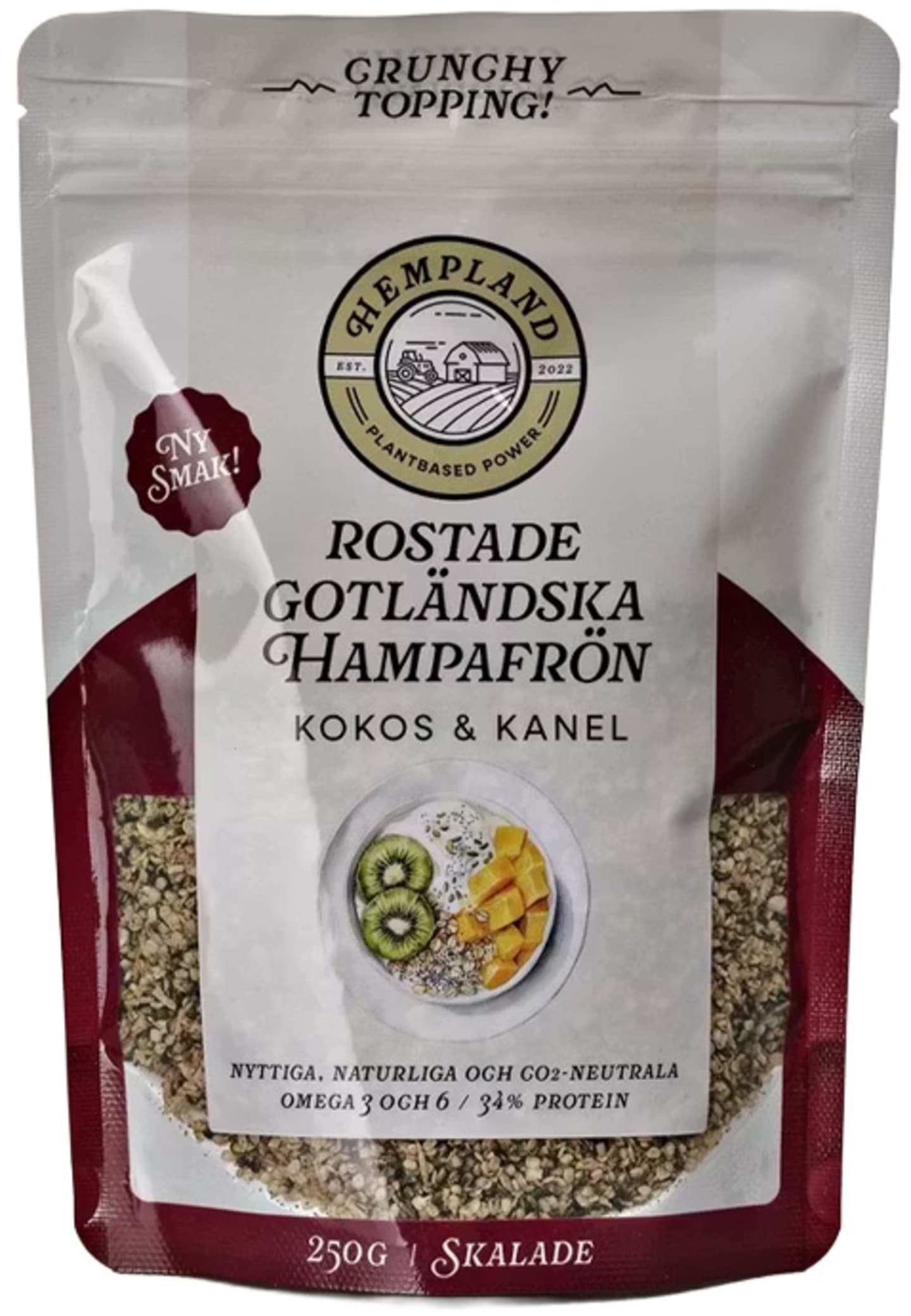 Hampafrön rostade kokos & kanel 250g