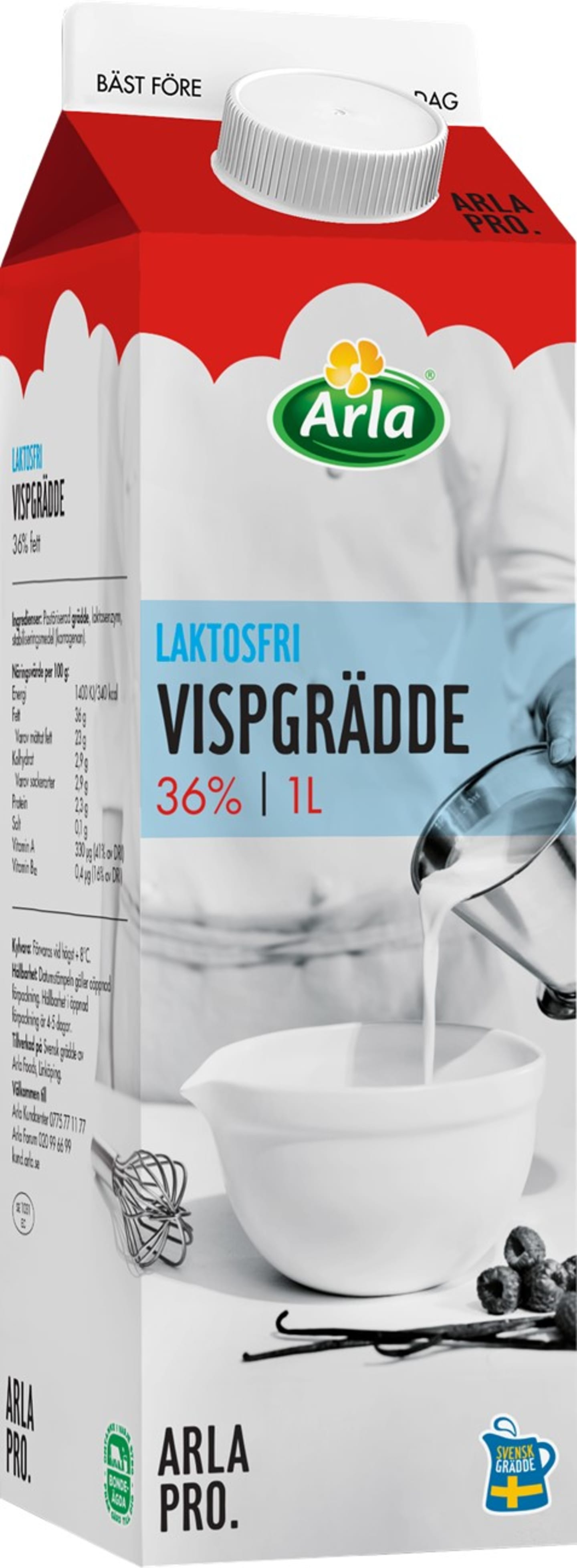 Vispgrädde laktosfri 1L