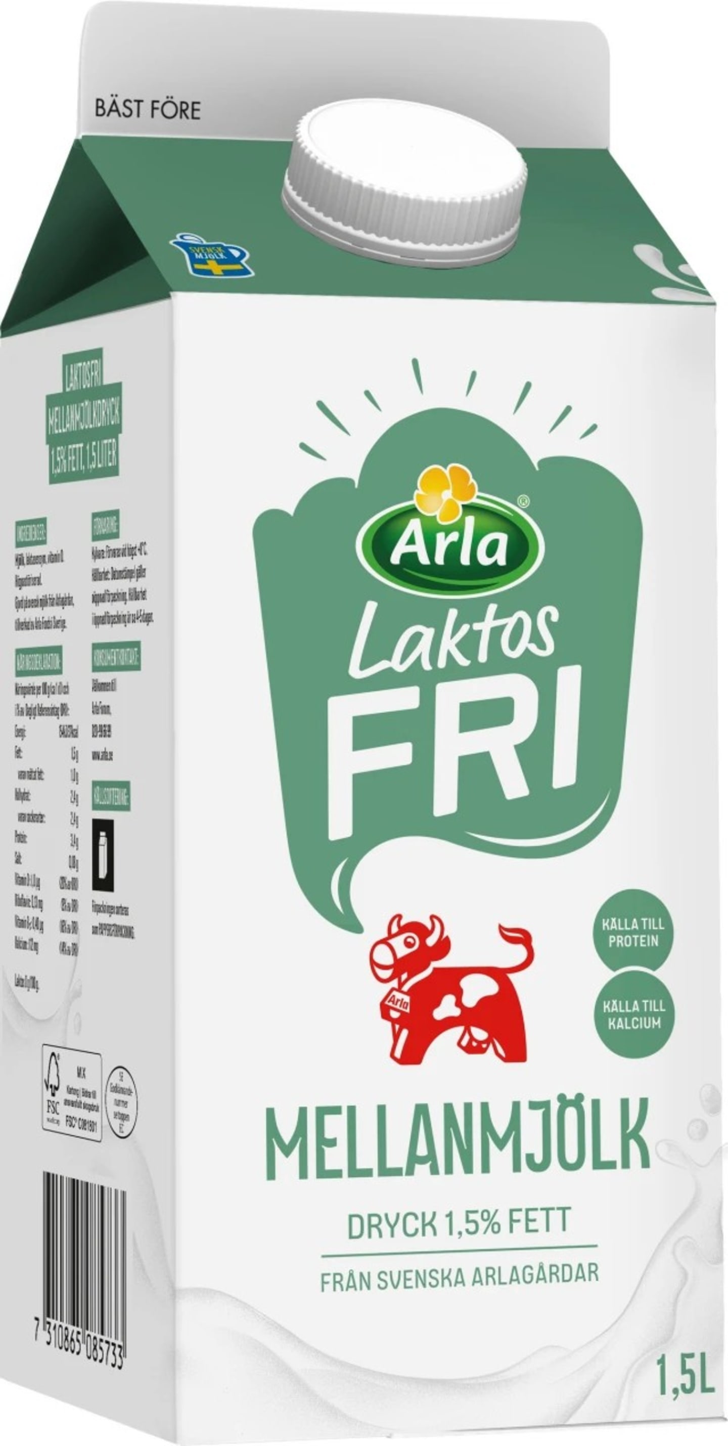 Mellanmjölk laktosfri 1,5L