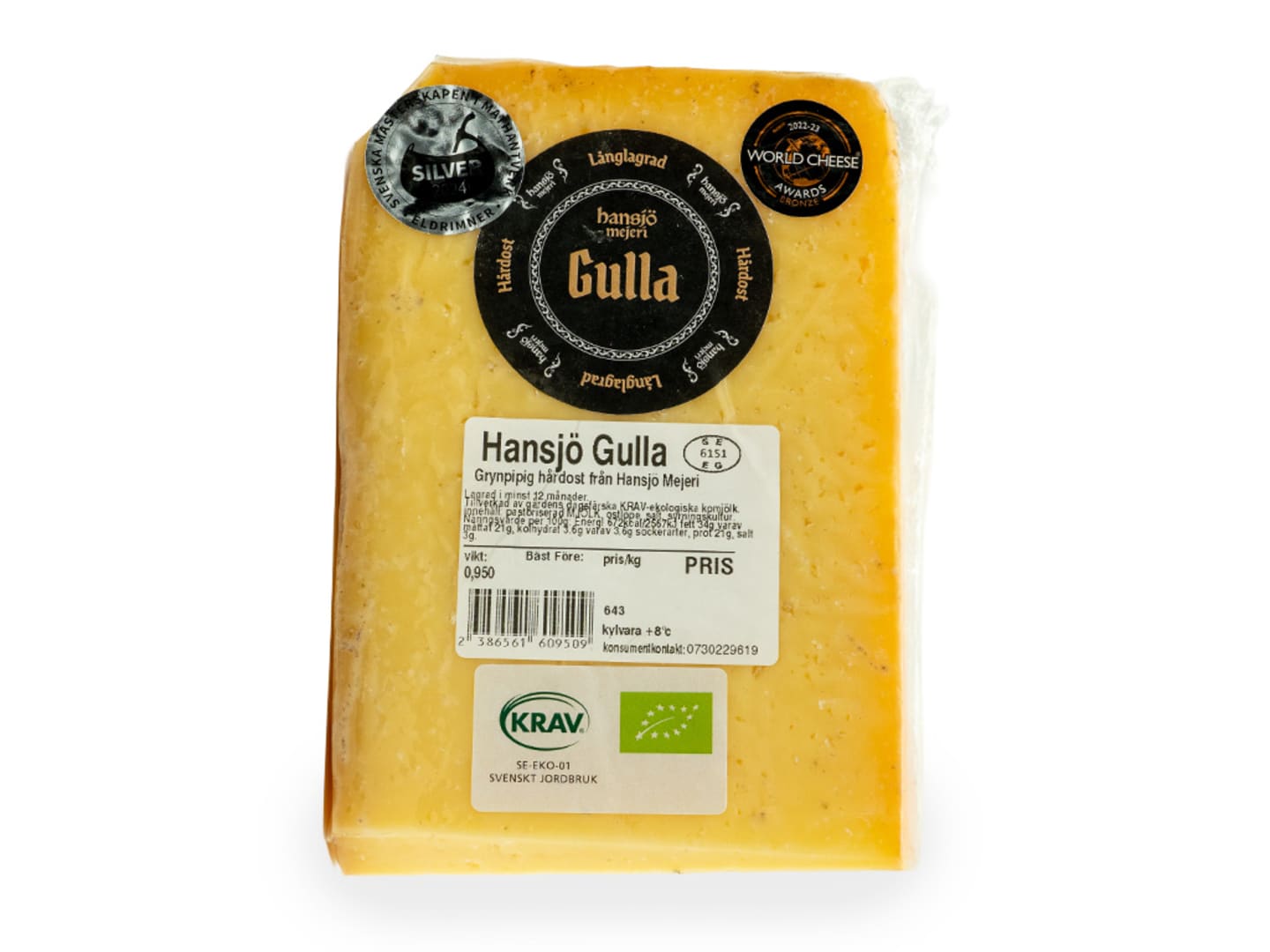 Gulla hårdost KRAV 1kg