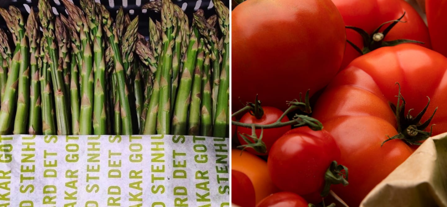 1.8 ton plast mindre med hjälp av sparris och tomater